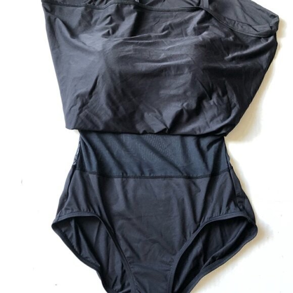 Coco Reef Black Tankini One Piece Swimsuit Swimdress 32D - Picture 5 of 13